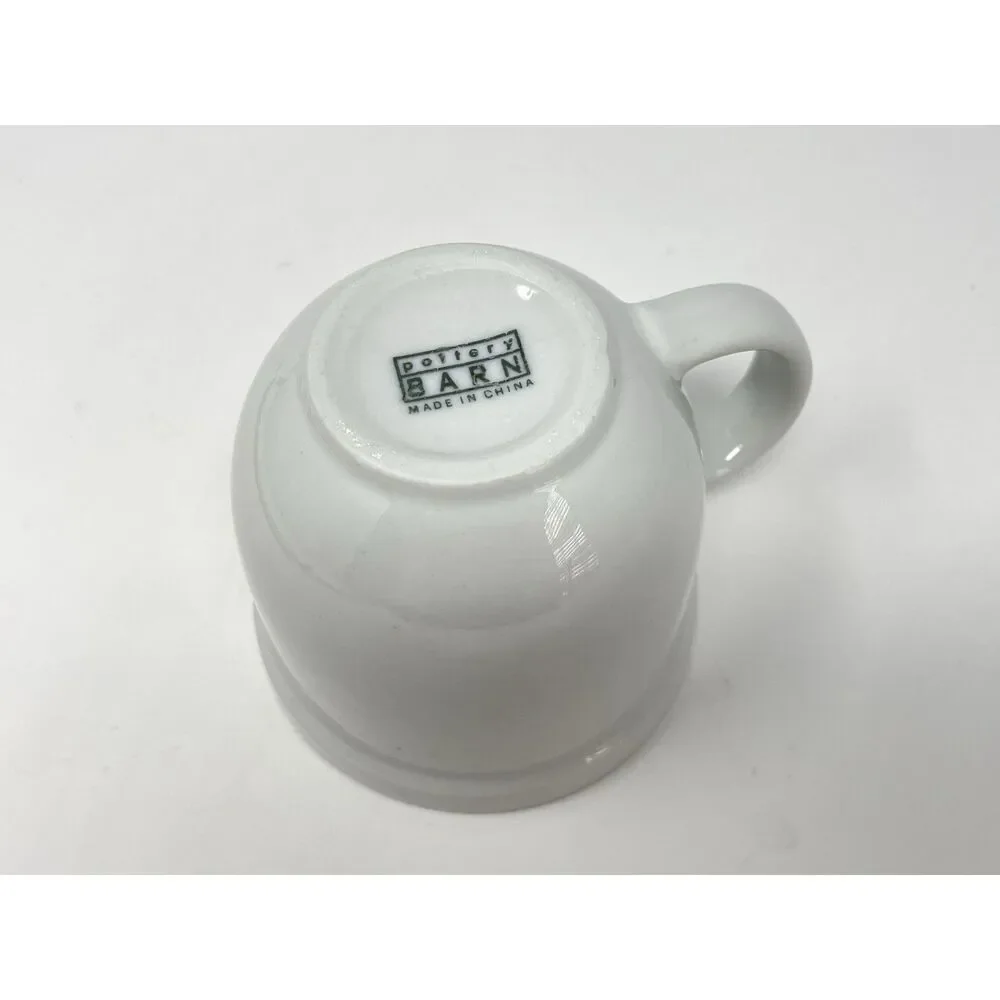 Pottery Barn Suppertime Du Jour Cafe Bistro Diner White Coffee Tea Mug Cup 10oz